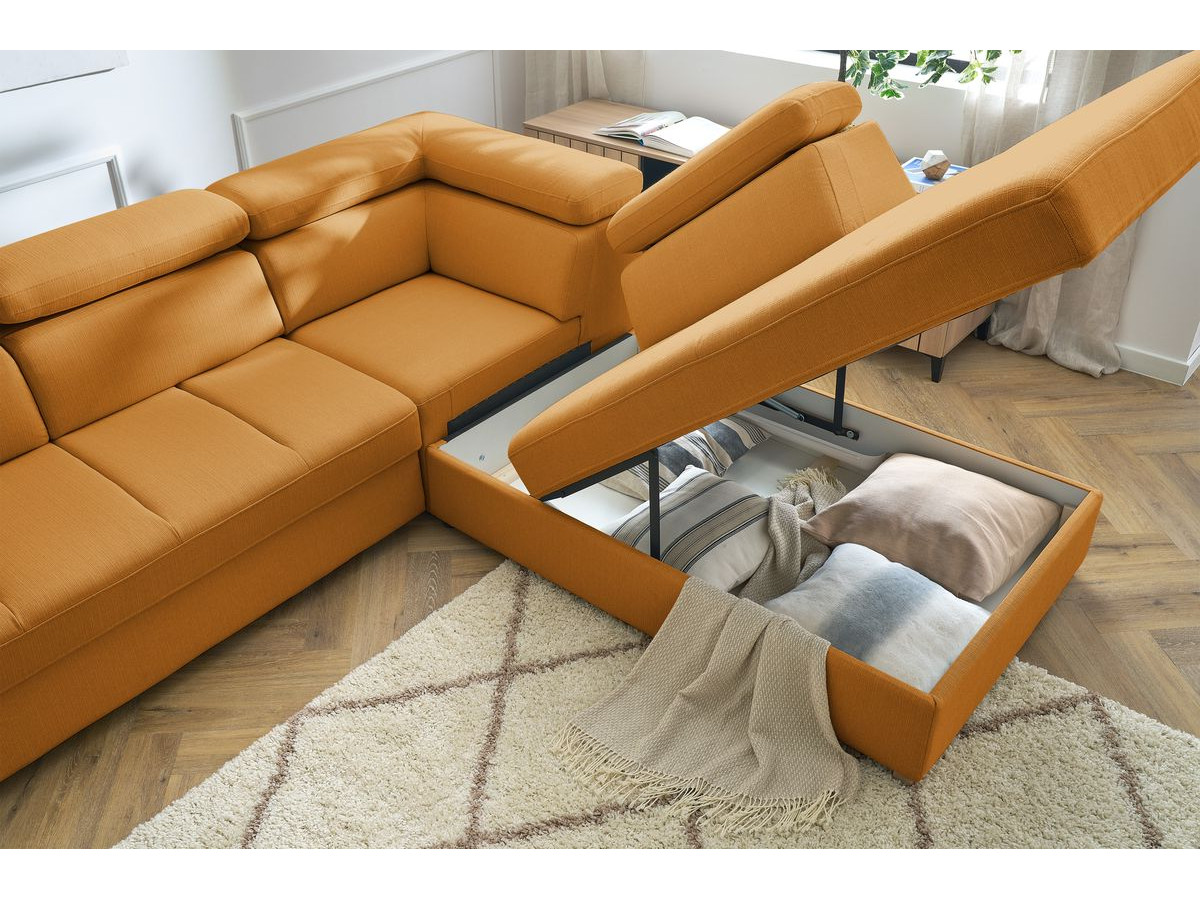 Canapé d'angle convertible coffre ARMAND
