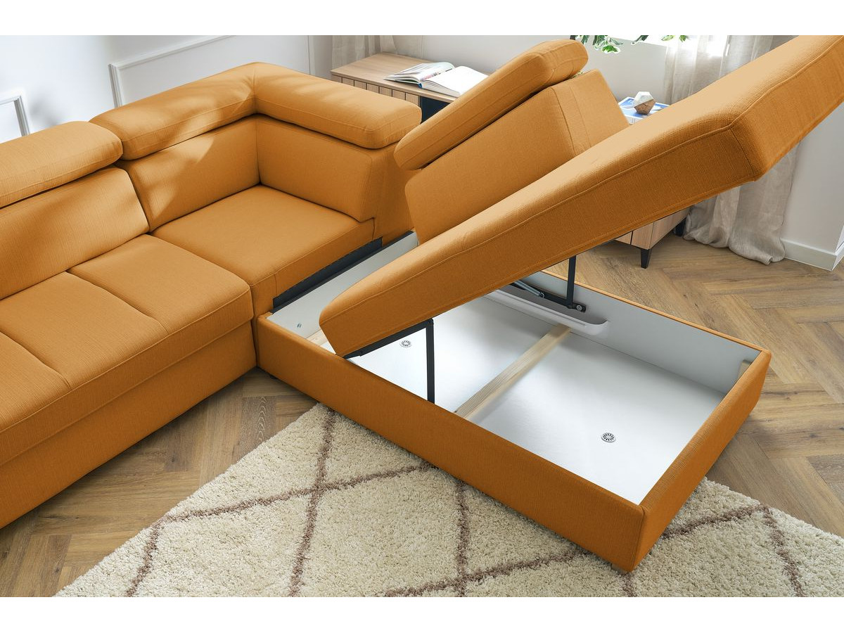 Canapé d'angle convertible coffre ARMAND