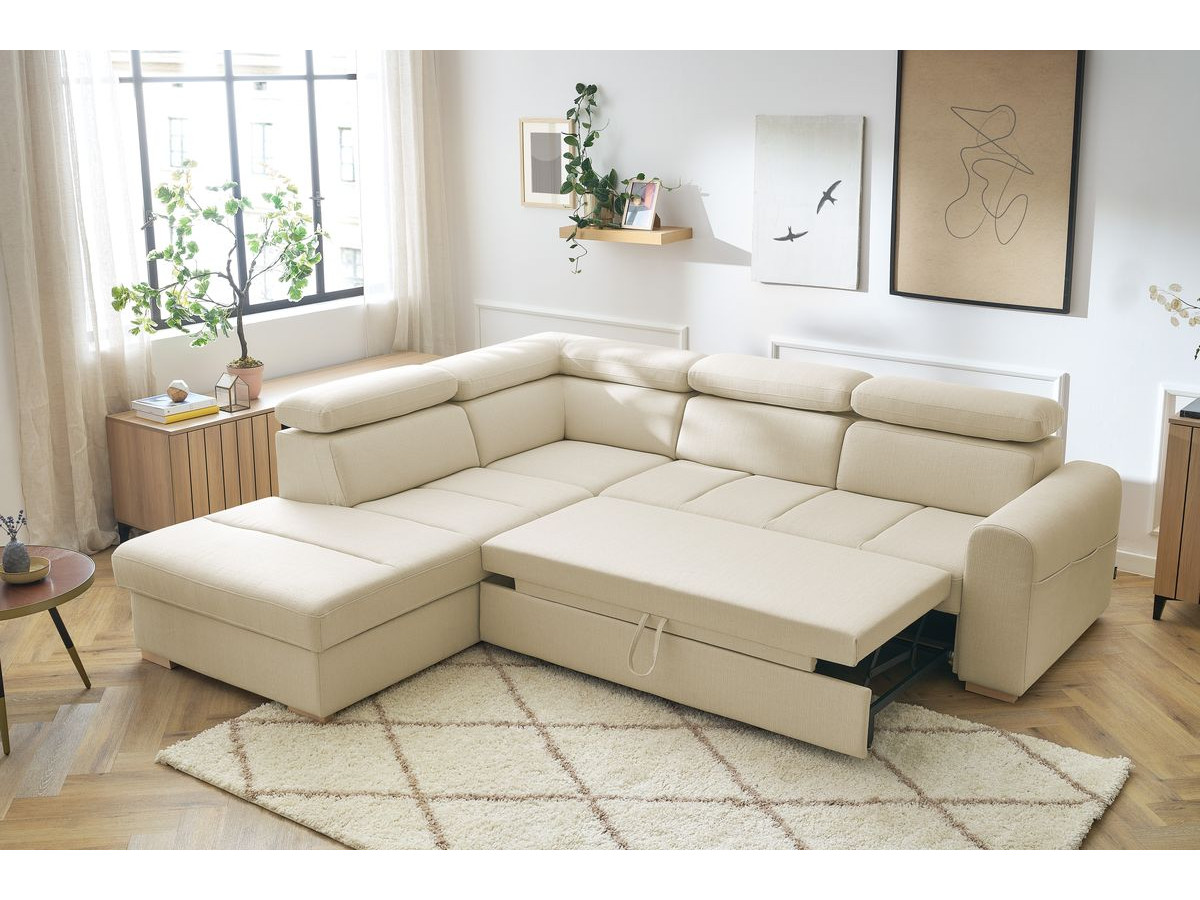 Canapé d'angle convertible coffre ARMAND