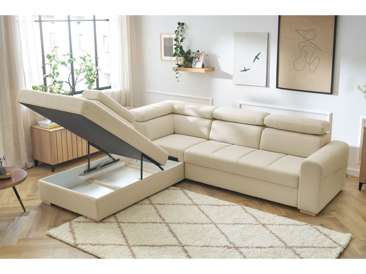 Canapé d'angle convertible coffre ARMAND