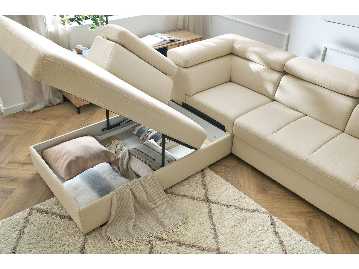 Canapé d'angle convertible coffre ARMAND