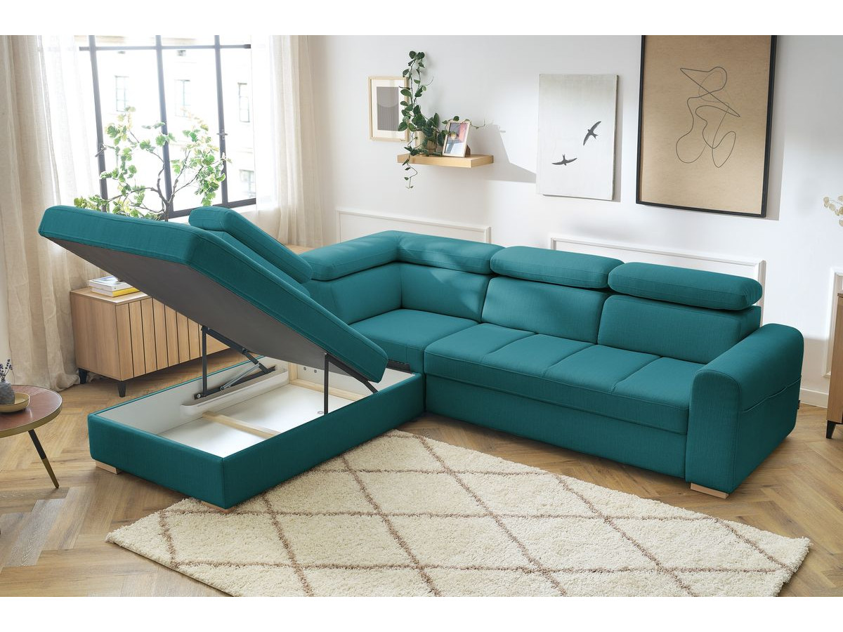 Canapé d'angle convertible coffre ARMAND