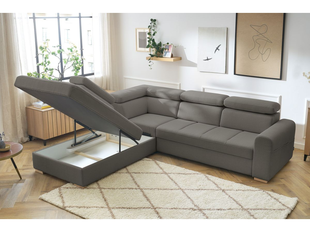 Canapé d'angle convertible coffre ARMAND