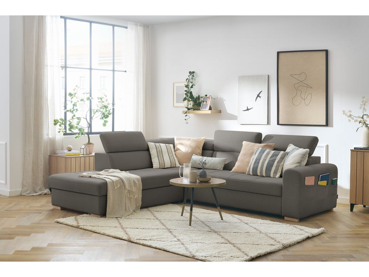 Canapé d'angle convertible coffre ARMAND