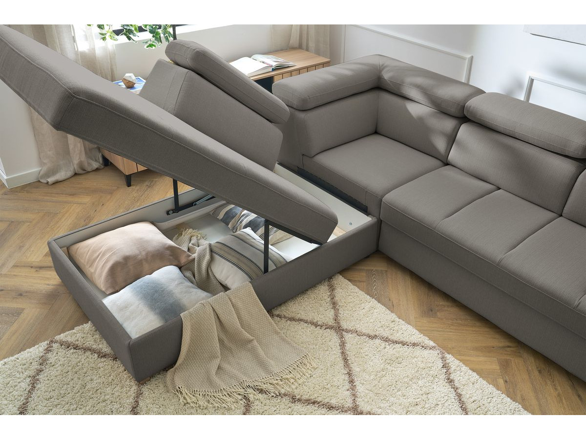 Canapé d'angle convertible coffre ARMAND