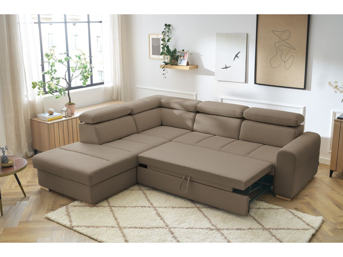 Canapé d'angle convertible coffre ARMAND