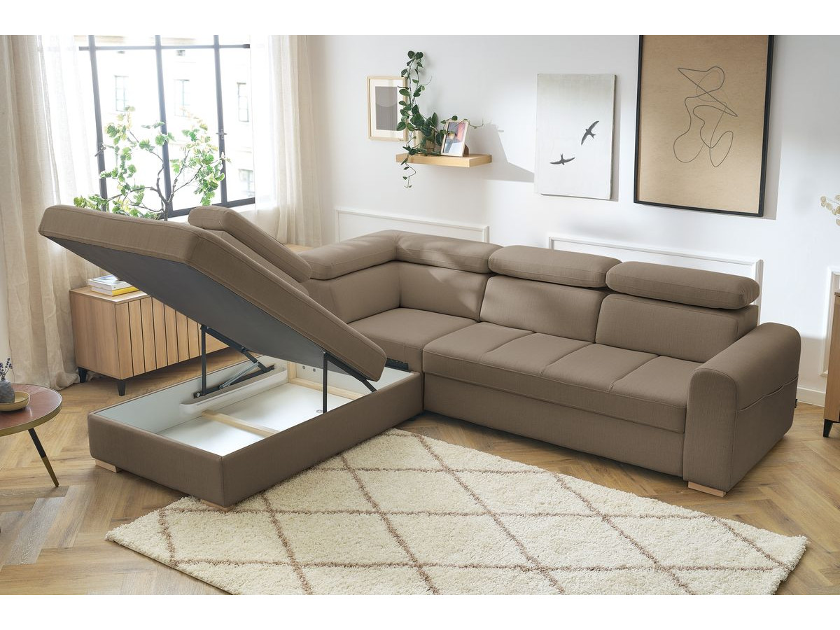 Canapé d'angle convertible coffre ARMAND
