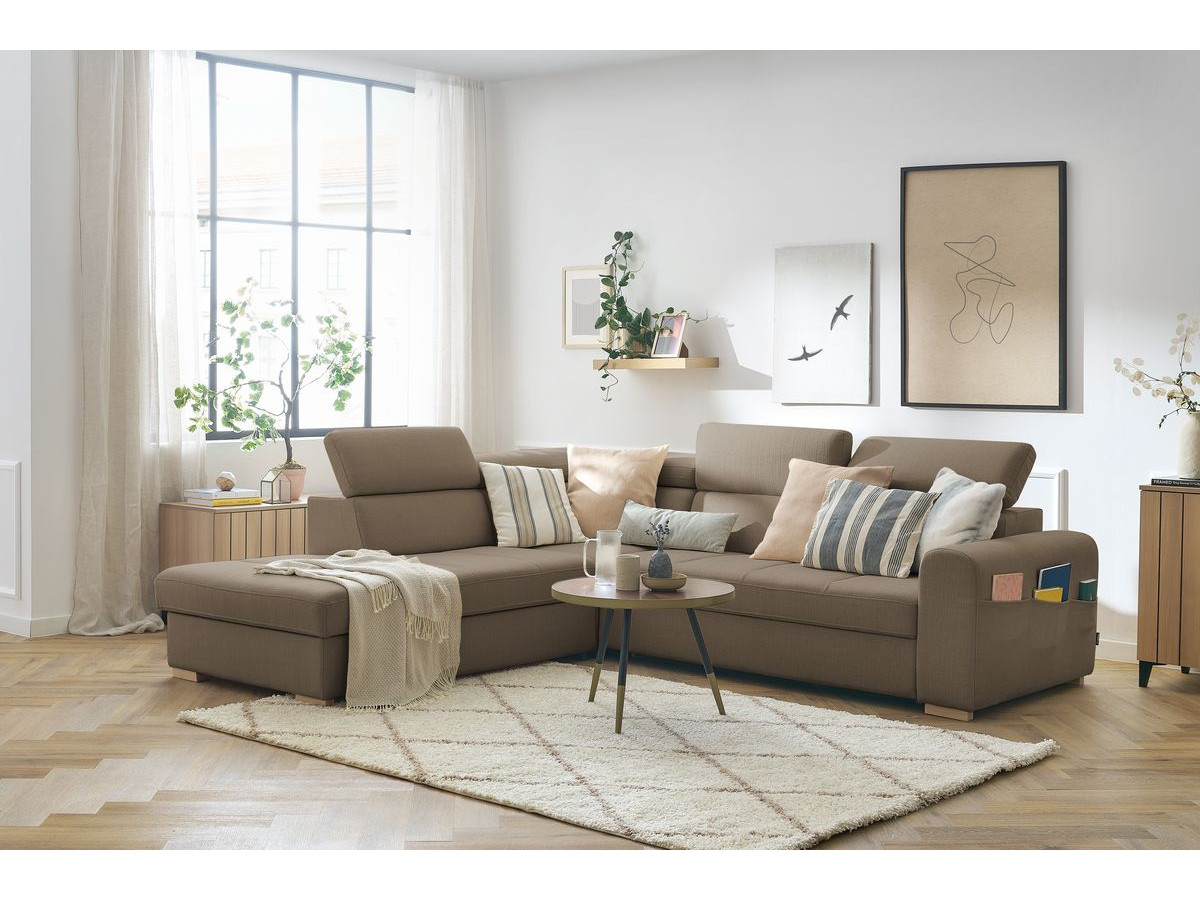 Canapé d'angle convertible coffre ARMAND