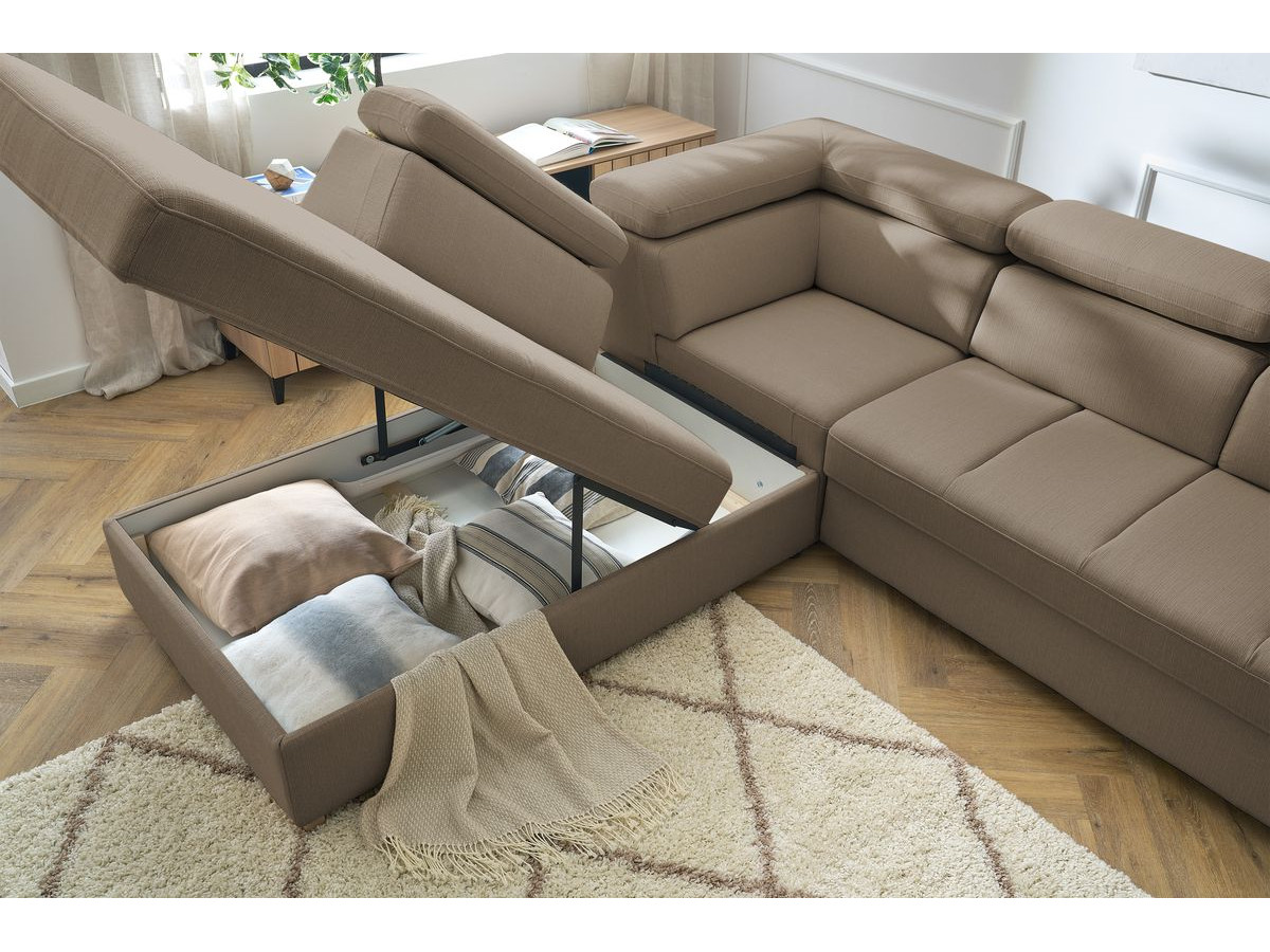 Canapé d'angle convertible coffre ARMAND