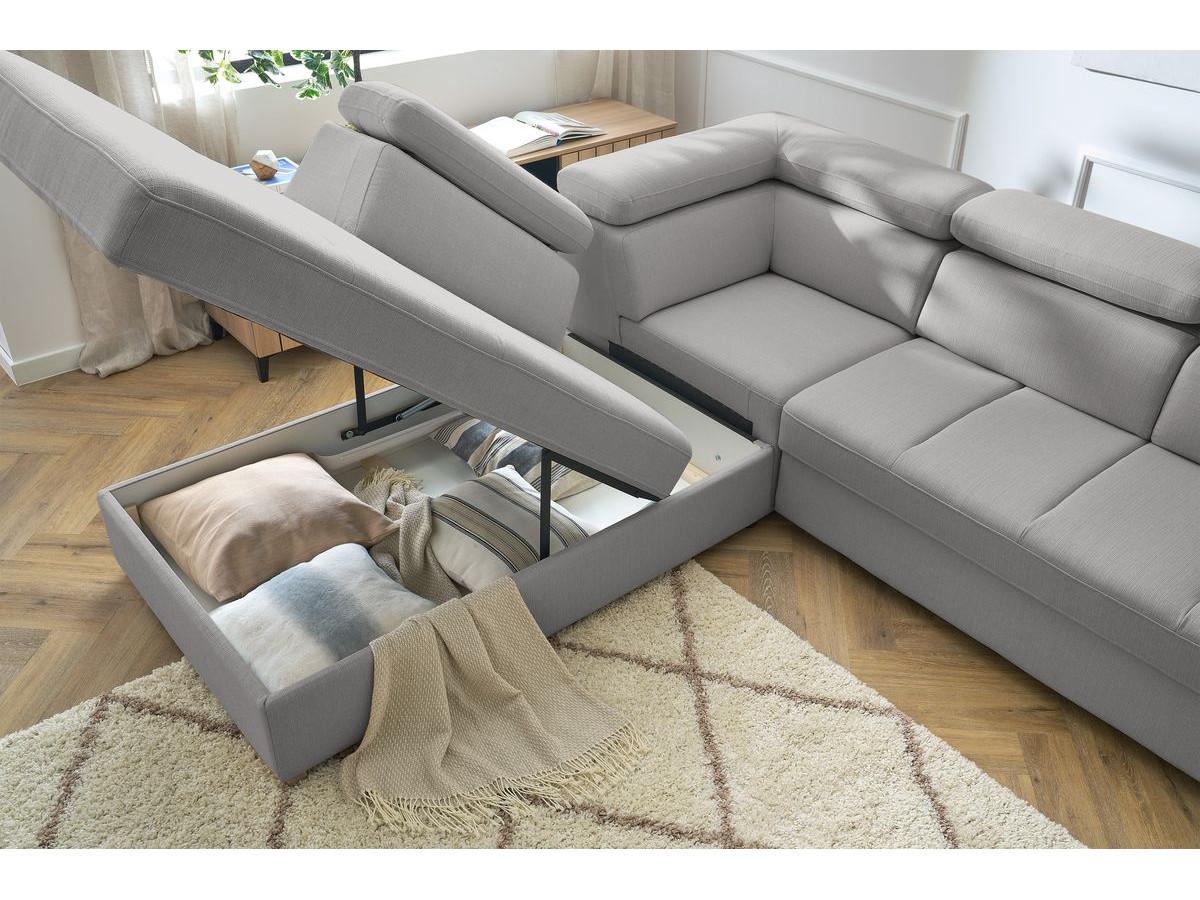 Canapé d'angle convertible coffre ARMAND