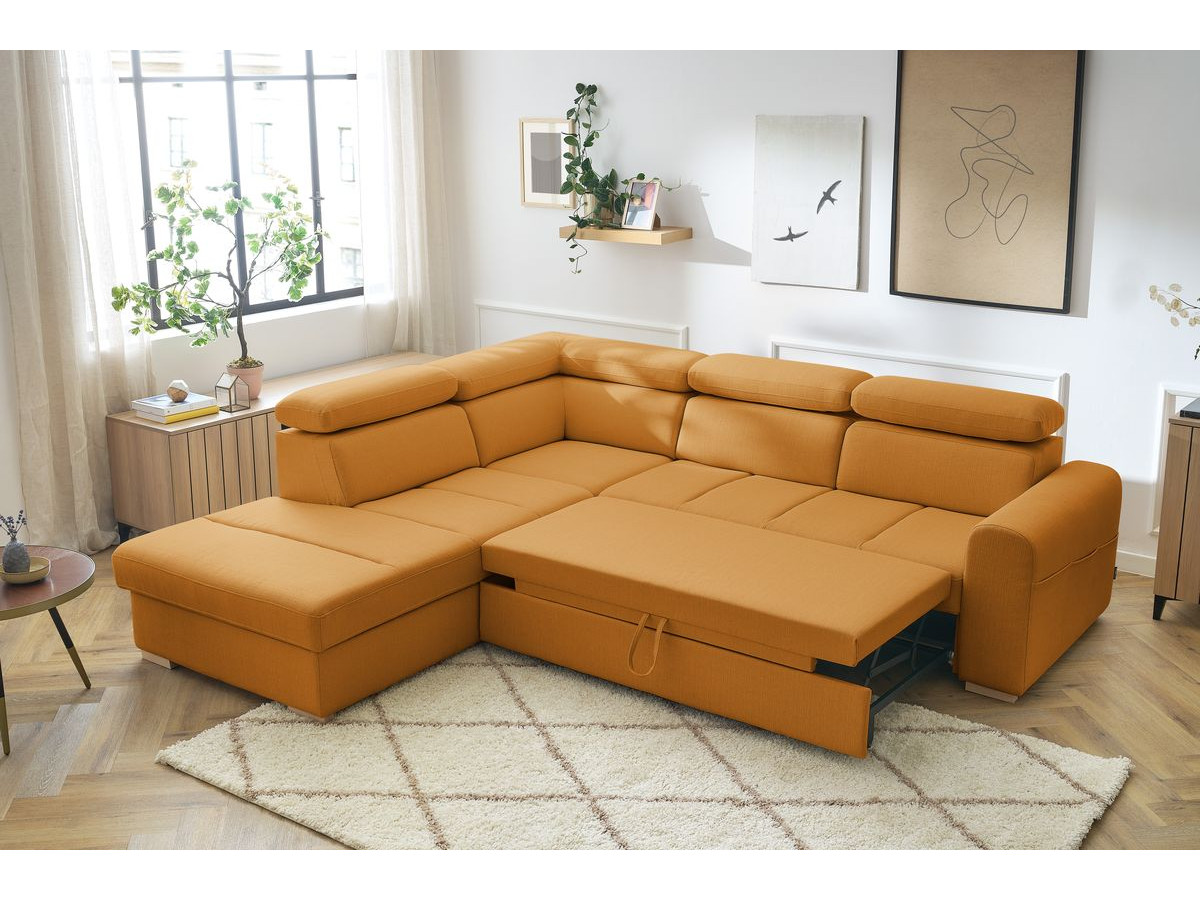 Canapé d'angle convertible coffre ARMAND