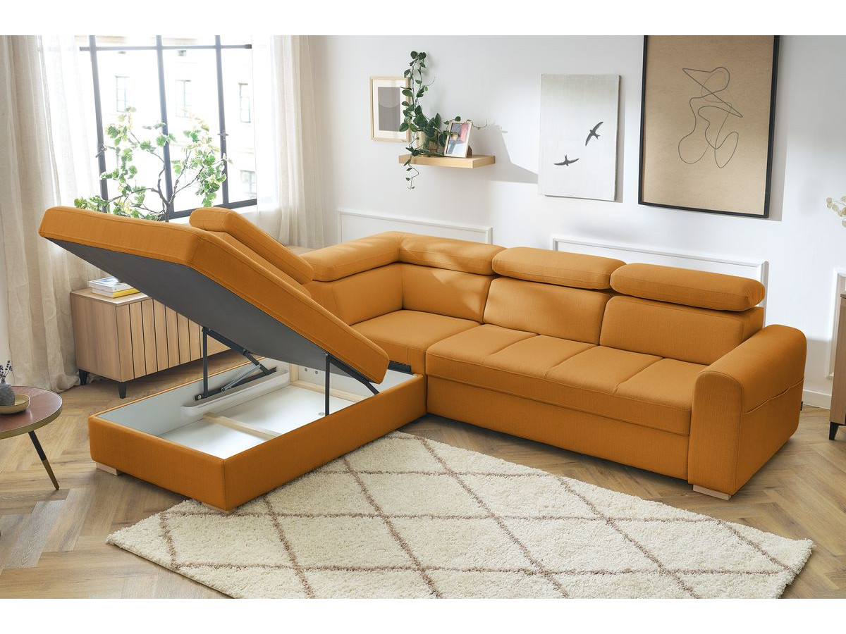 Canapé d'angle convertible coffre ARMAND