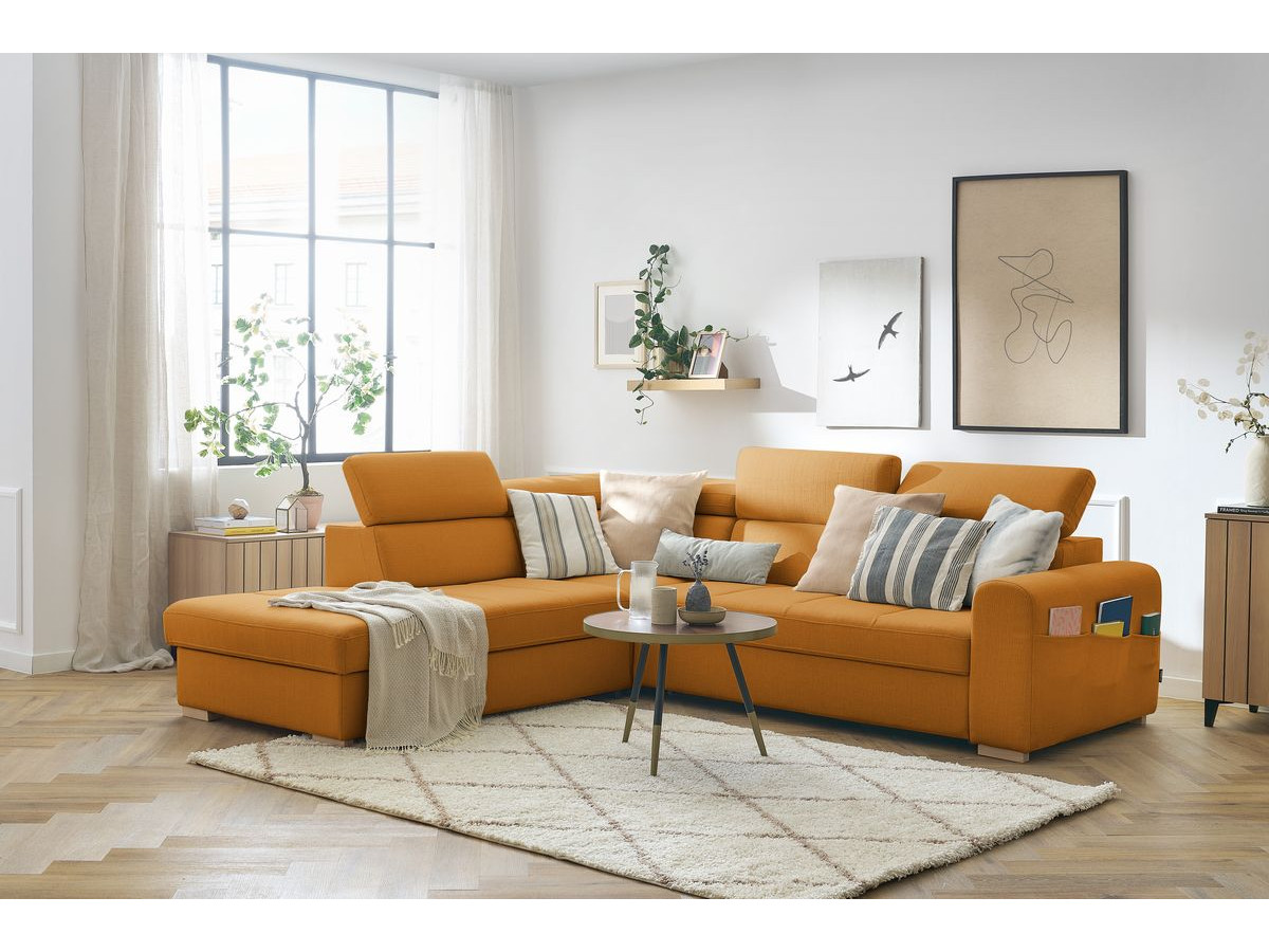 Canapé d'angle convertible coffre ARMAND