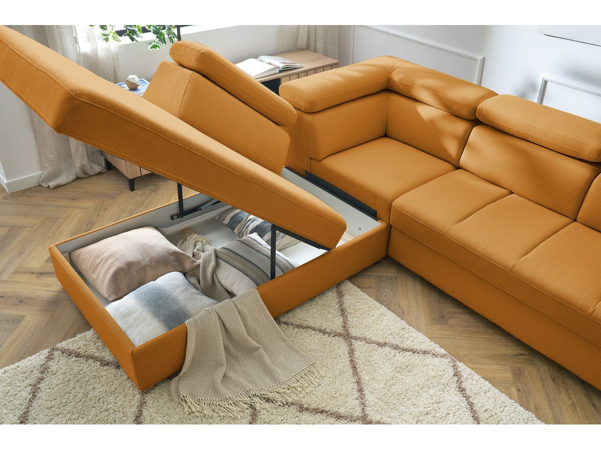 Canapé d'angle convertible coffre ARMAND