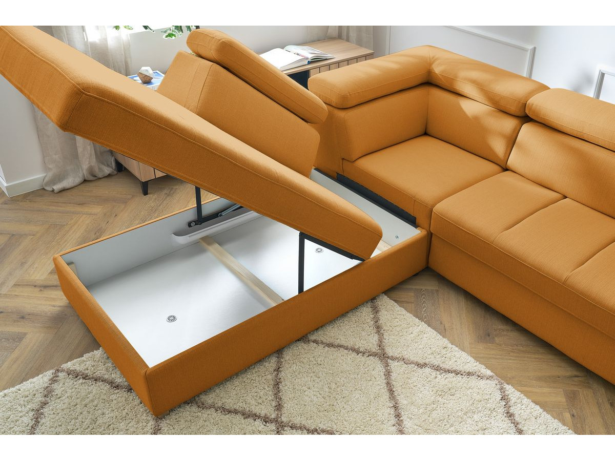 Canapé d'angle convertible coffre ARMAND