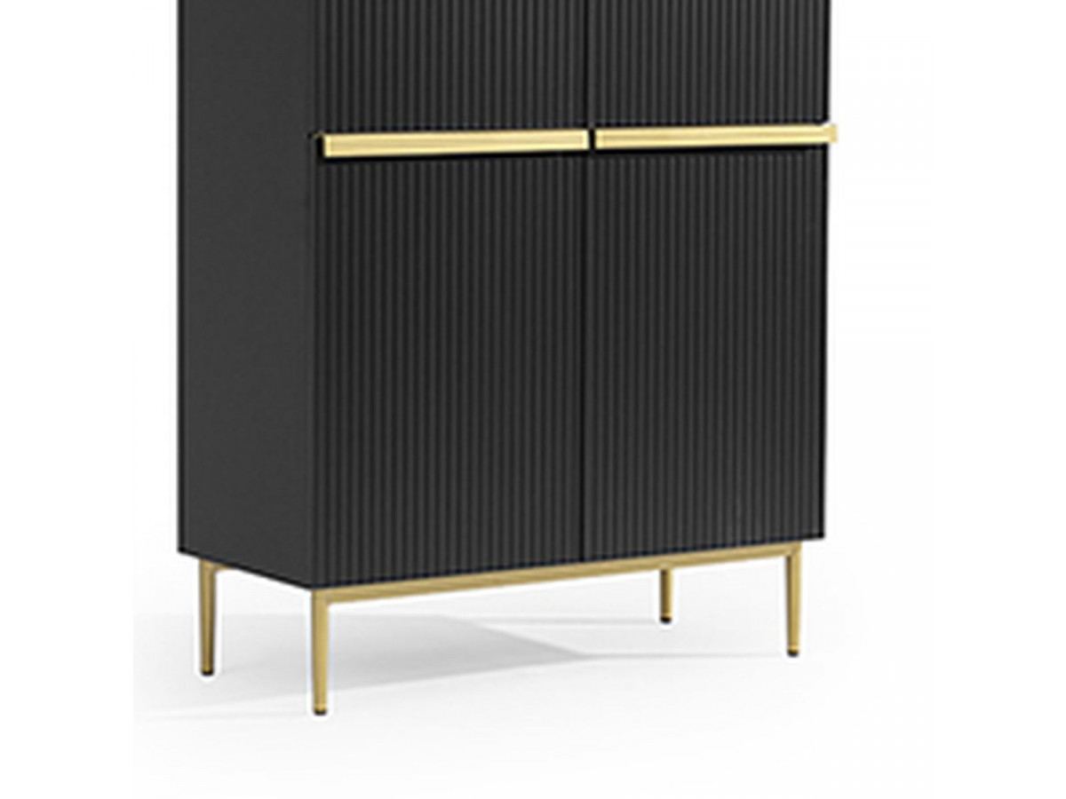 Buffet haut 2 portes 100 cm KASHA Pieds or noir — vue 5