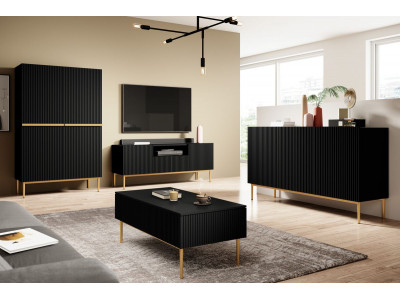 Buffet haut 2 portes 100 cm KASHA Pieds or