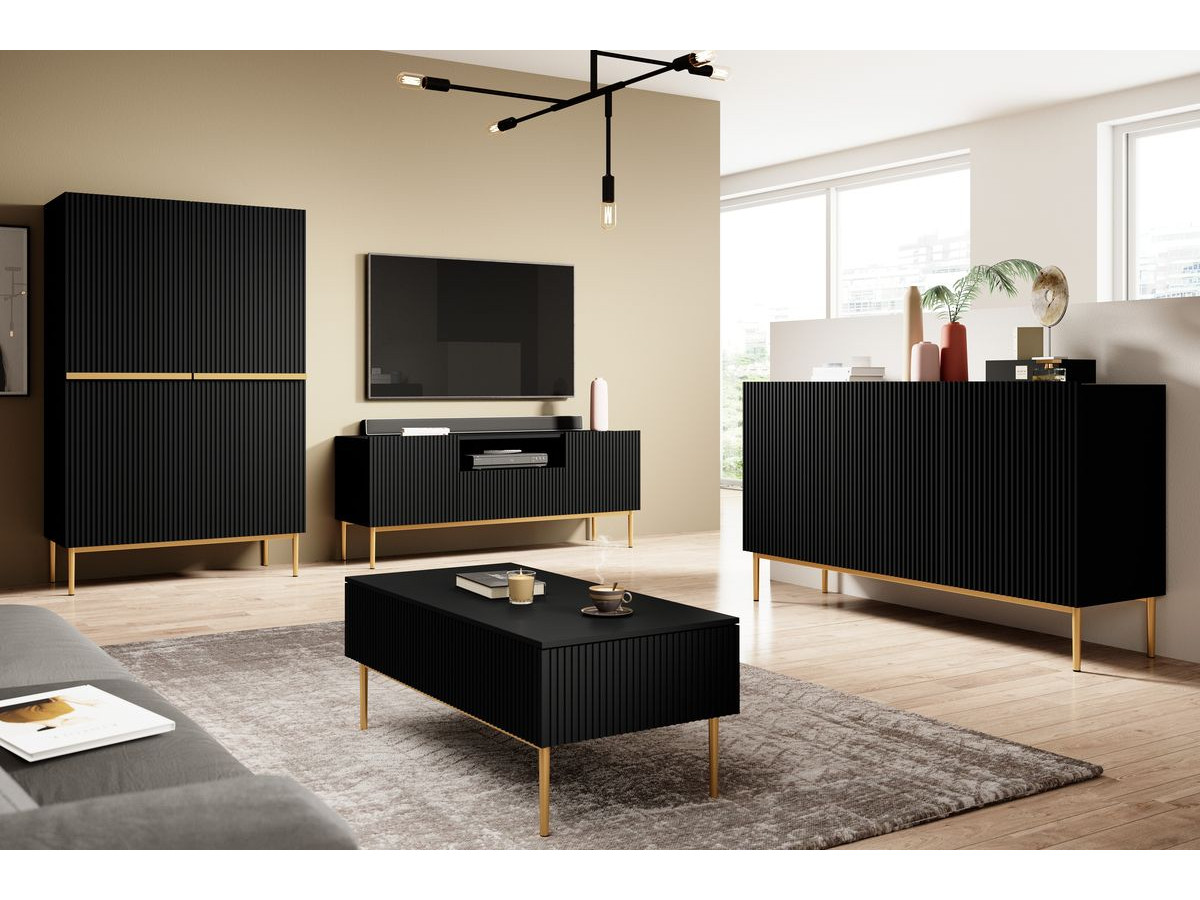 Buffet haut 2 portes 100 cm KASHA Pieds or