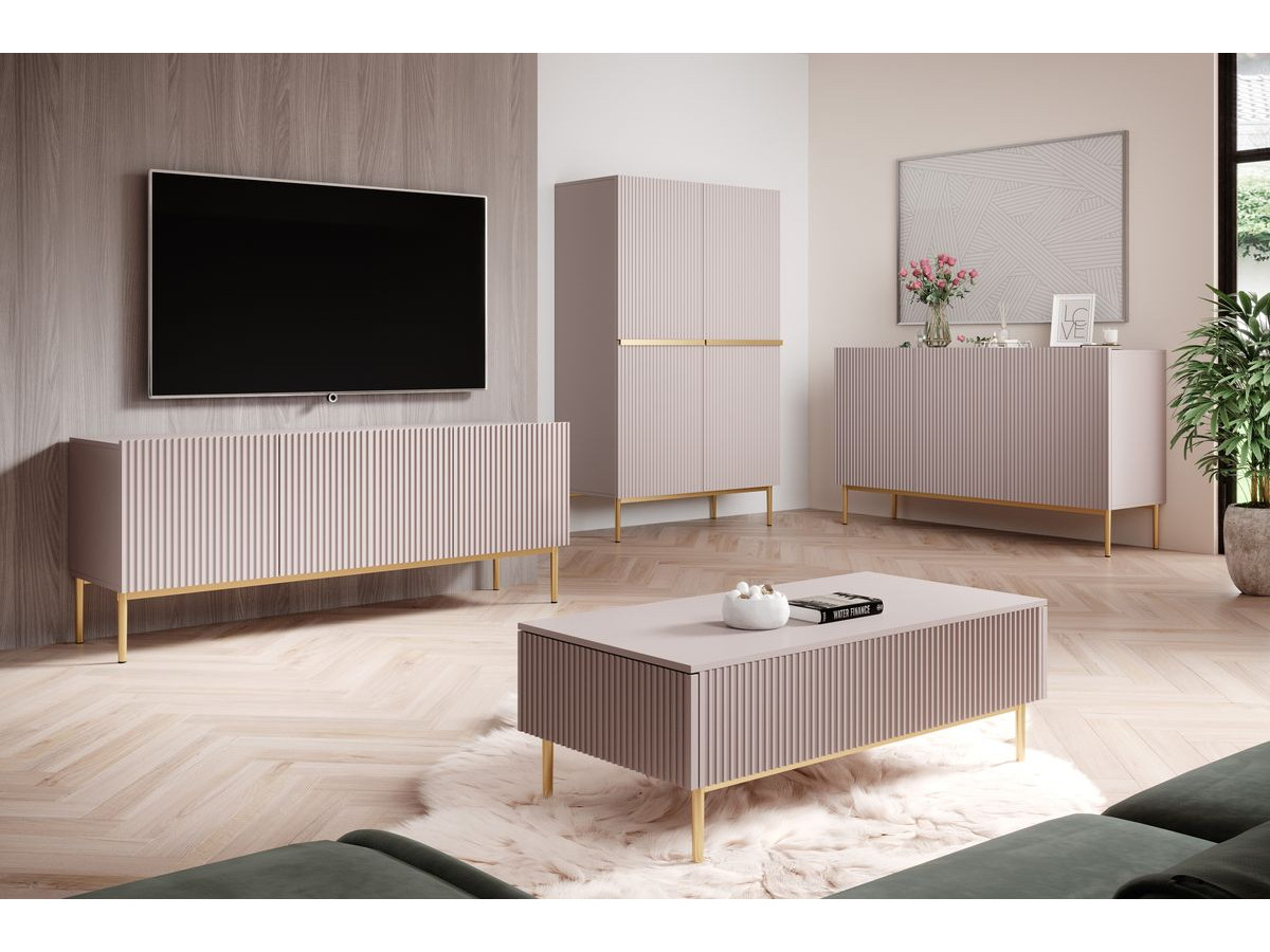 Buffet haut 2 portes 100 cm KASHA Pieds or