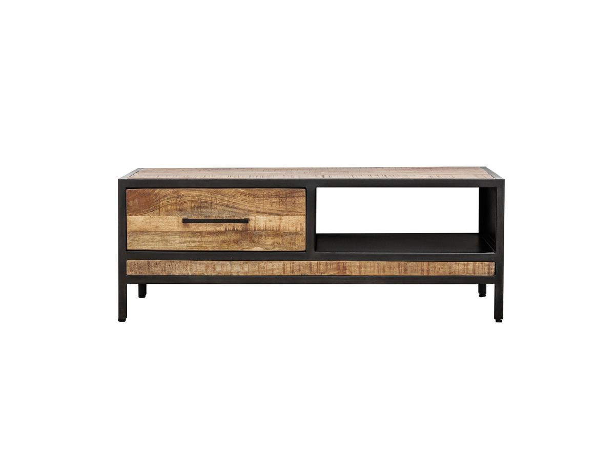 BEAUBOURG salontafel met 1 lade in massief mangohout