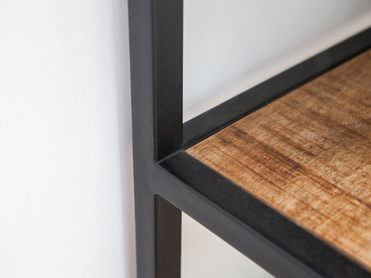 Boekenkast BEAUBOURG, 190 cm hoog, massief mangohout