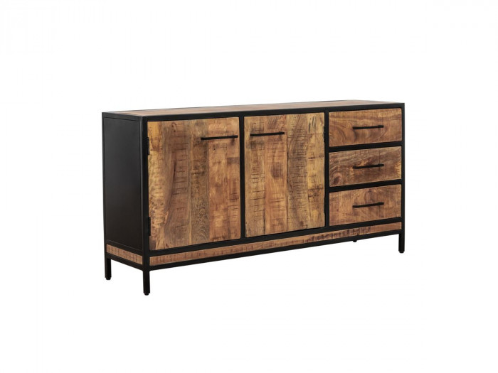 Buffet 2 portes 160 cm BEAUBOURG bois massif de manguier