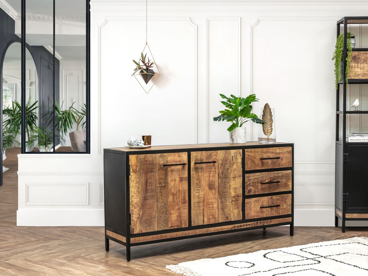BEAUBOURG 2-deurs dressoir 160 cm massief mangohout