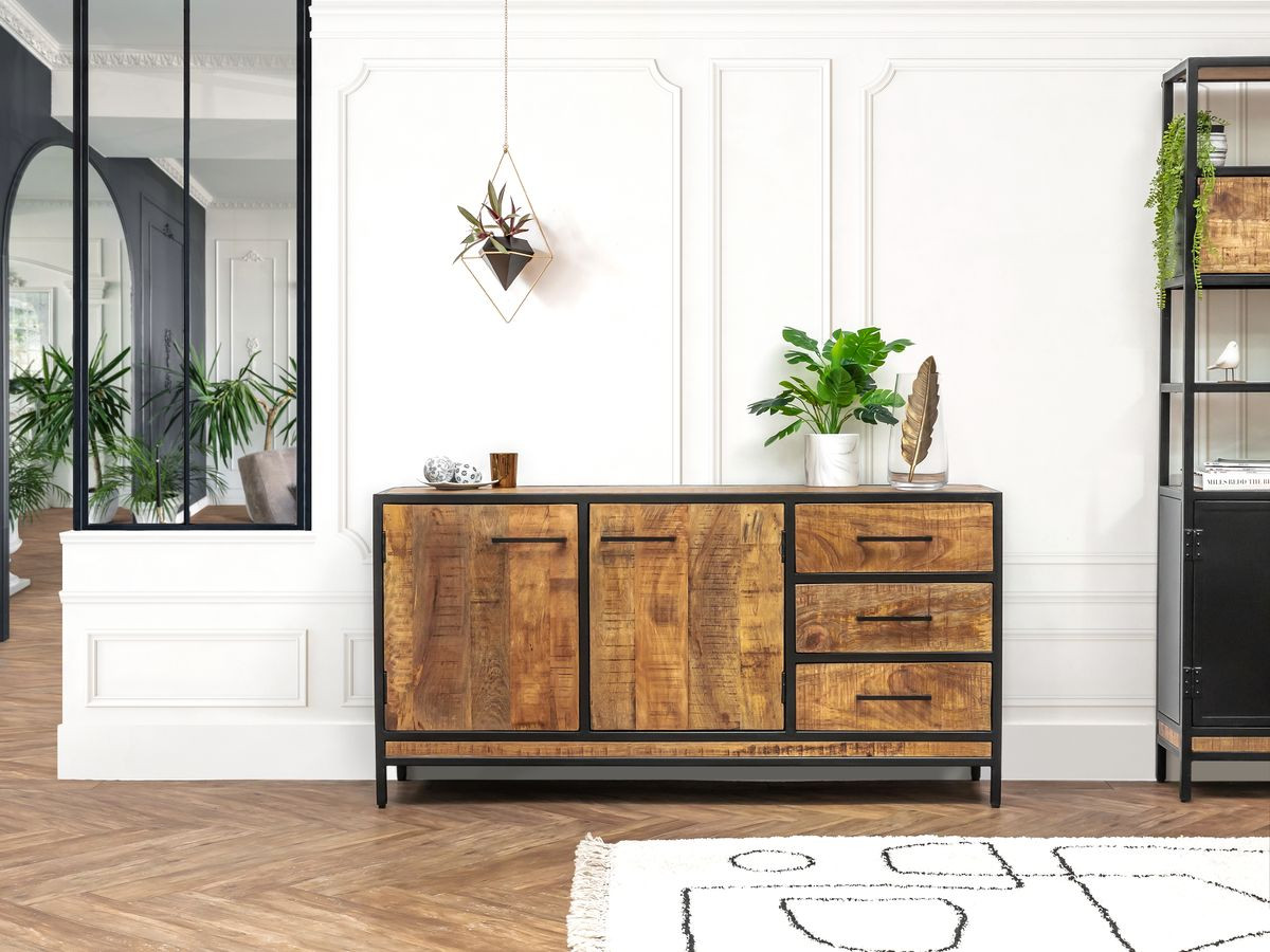 BEAUBOURG 2-deurs dressoir 160 cm massief mangohout