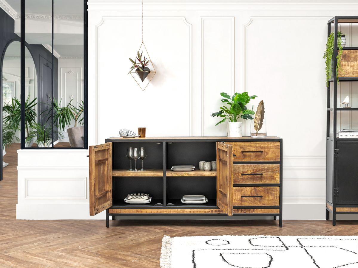 BEAUBOURG 2-deurs dressoir 160 cm massief mangohout