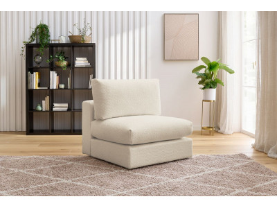 Chauffeuse 1 place pour canapé modulable PARIS tissu bouclette