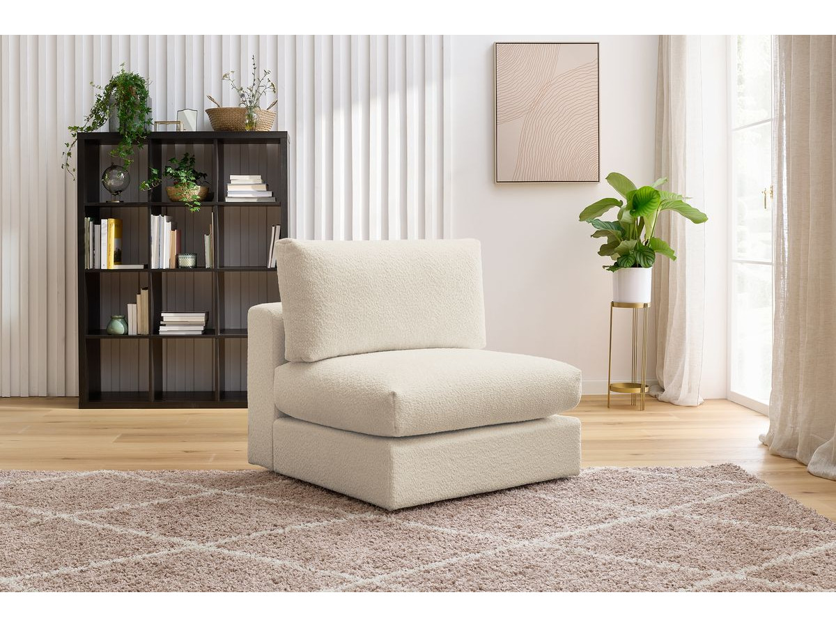 Chauffeuse 1 place pour canapé modulable PARIS  tissu bouclette