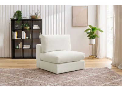 Chauffeuse 1 place pour canapé modulable PARIS tissu bouclette