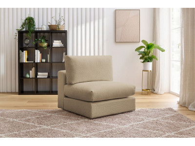 Chauffeuse 1 place pour canapé modulable PARIS tissu bouclette