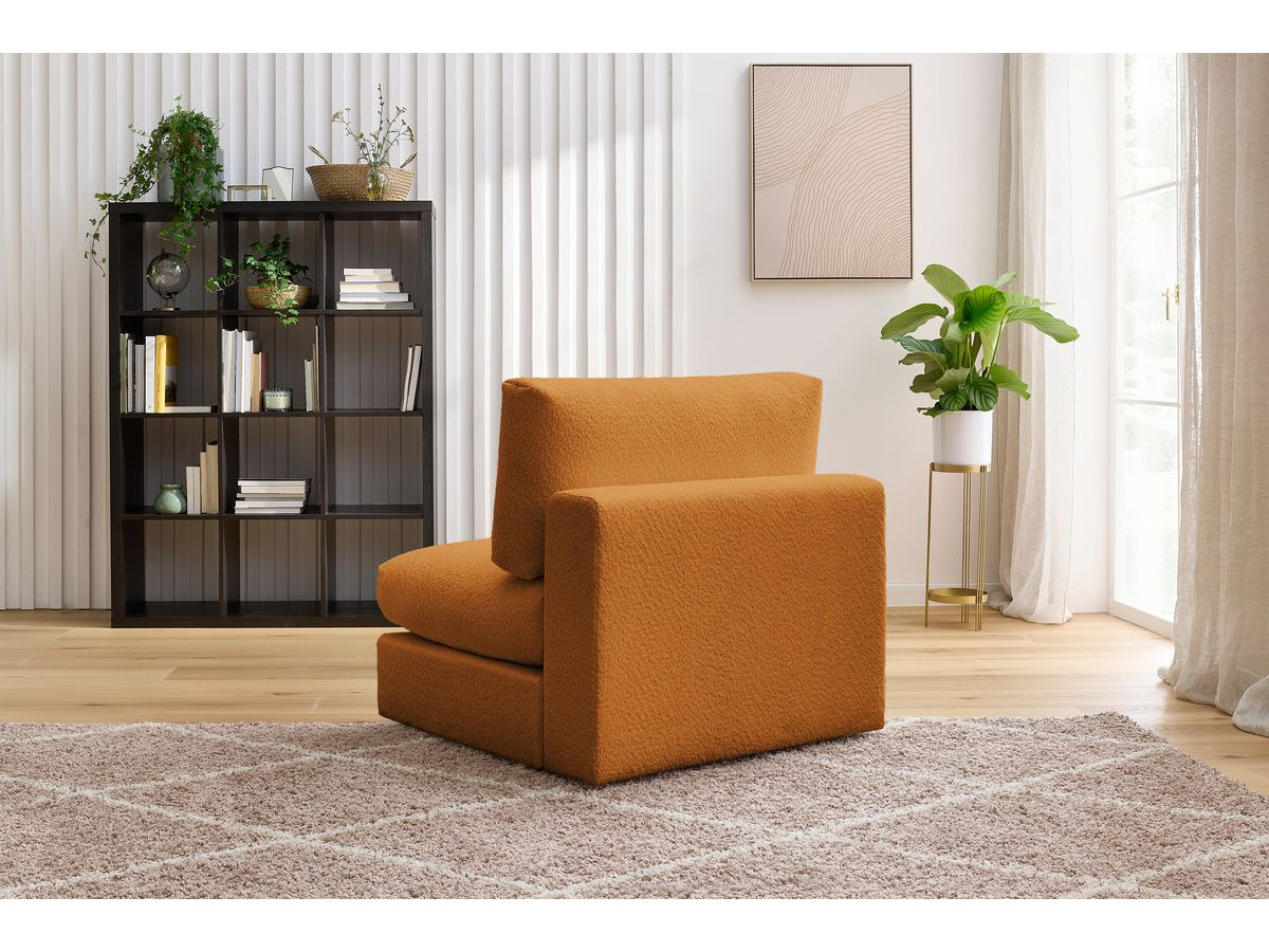 Chauffeuse 1 place pour canapé modulable PARIS  tissu bouclette