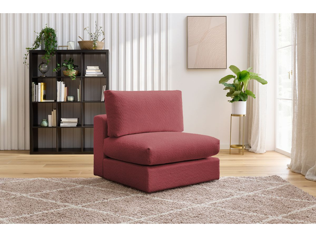 Chauffeuse 1 place pour canapé modulable PARIS  tissu bouclette