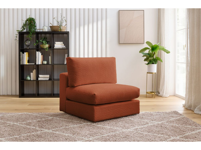 Chauffeuse 1 place pour canapé modulable PARIS tissu bouclé