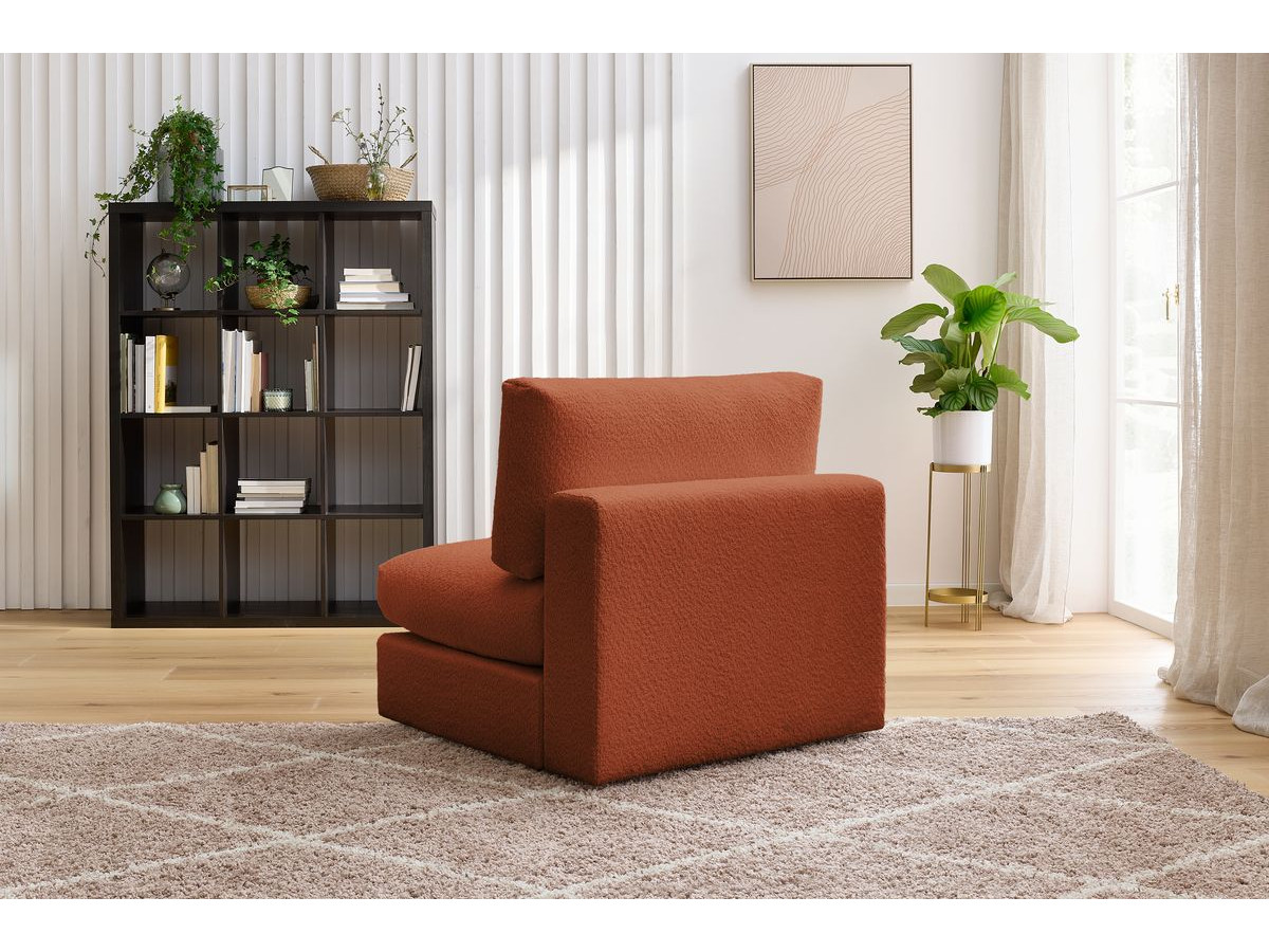 Chauffeuse 1 place pour canapé modulable PARIS  tissu bouclette