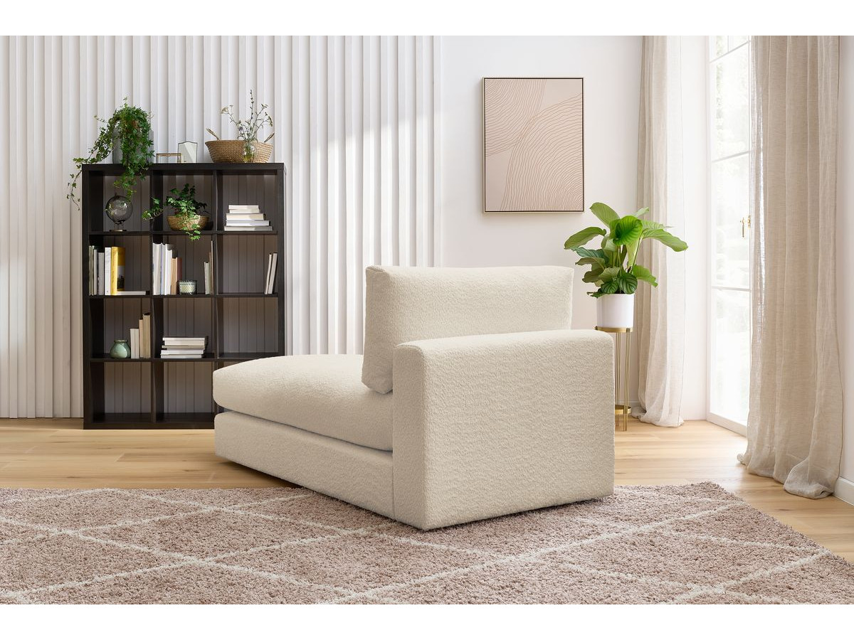 Méridienne pour canapé modulable PARIS tissu effet bouclé