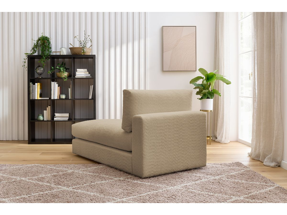 Méridienne pour canapé modulable PARIS tissu effet bouclé
