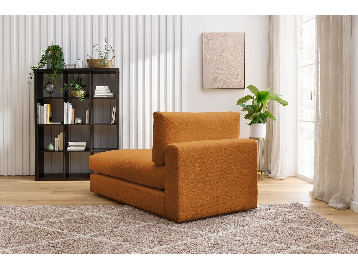 Méridienne pour canapé modulable PARIS tissu effet bouclé