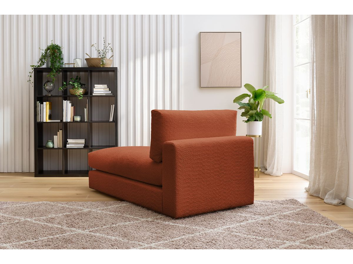 Méridienne pour canapé modulable PARIS tissu effet bouclé