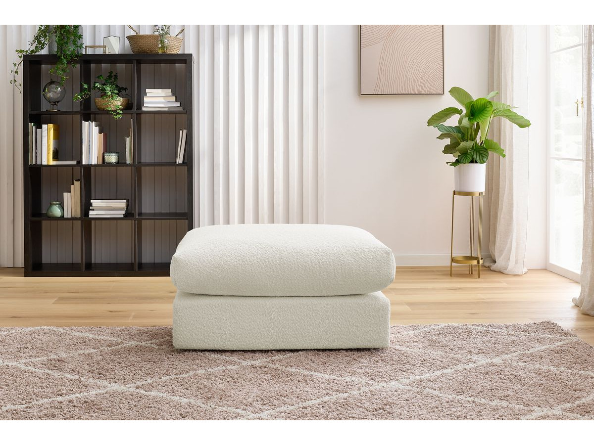 Pouf ultra moelleux PARIS bouclette blanc
