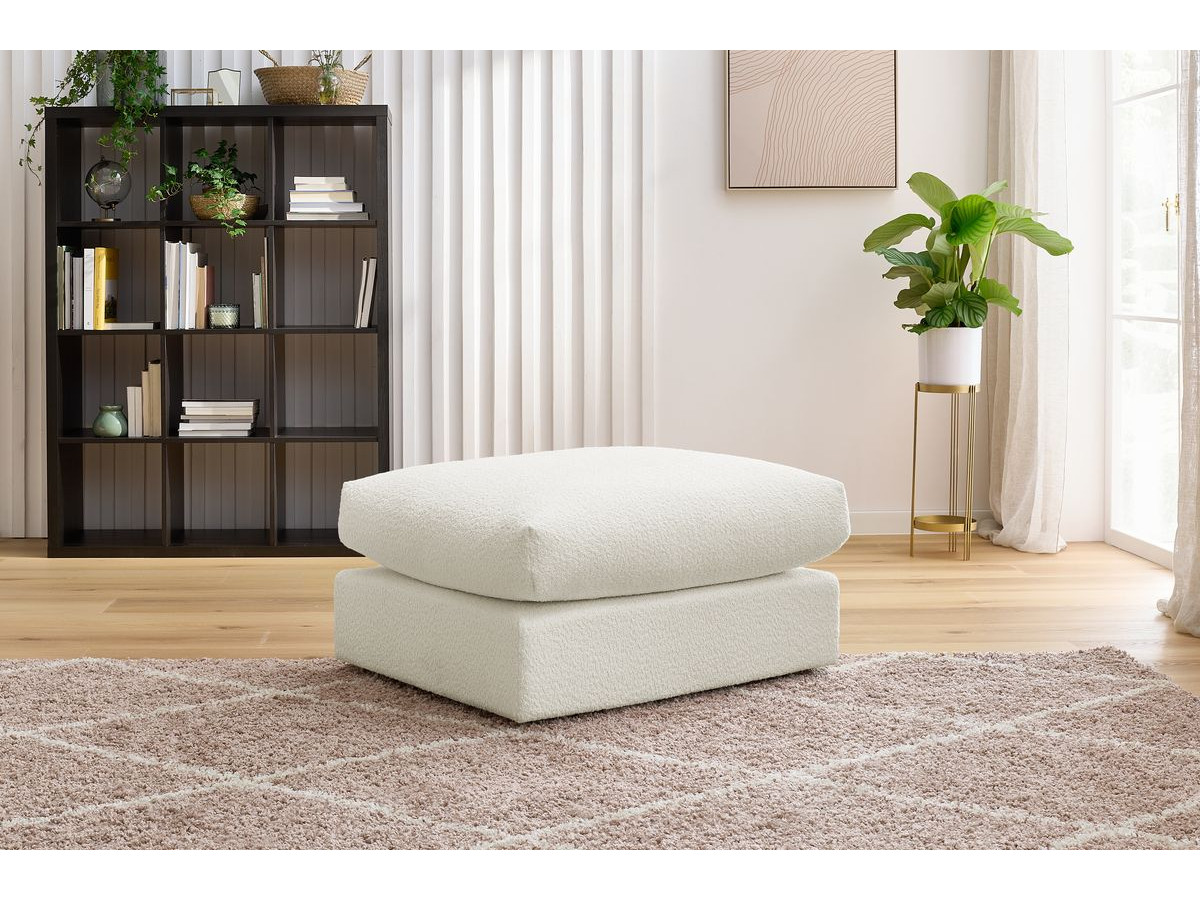 Pouf Paris tissu effet bouclé