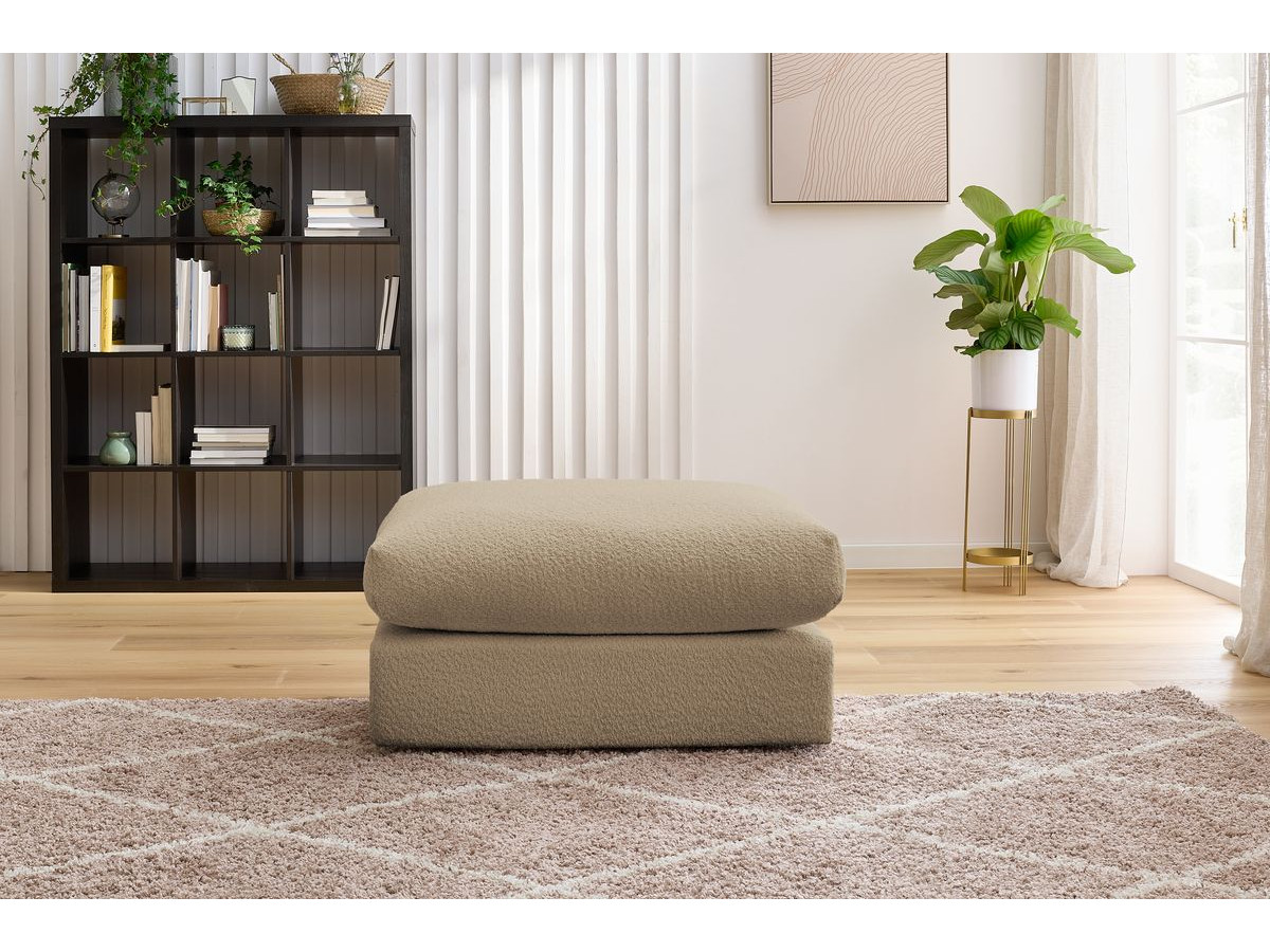 Pouf ultra moelleux PARIS bouclette marron