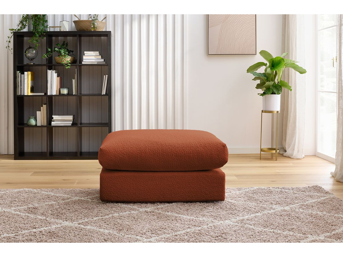 Pouf ultra moelleux PARIS bouclette orange
