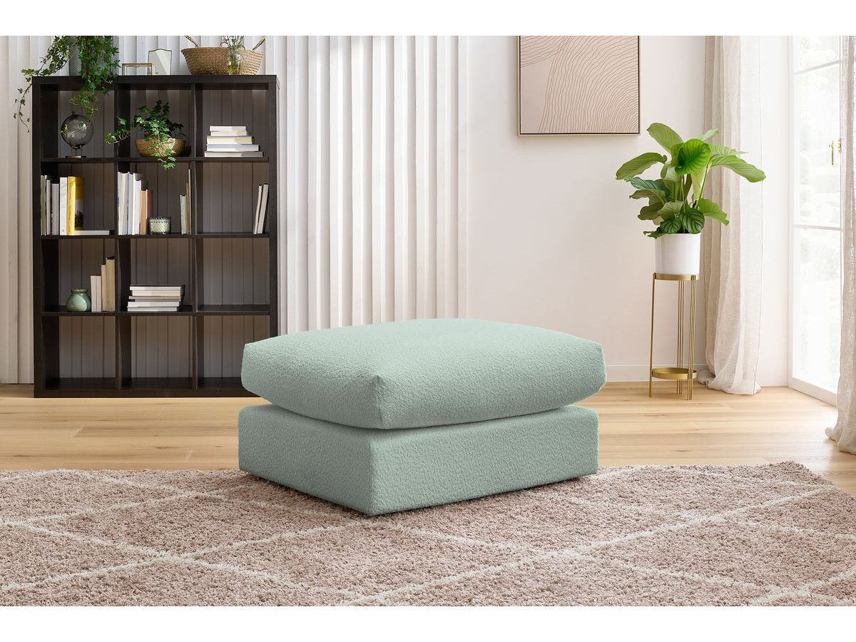 Pouf Paris tissu effet bouclé