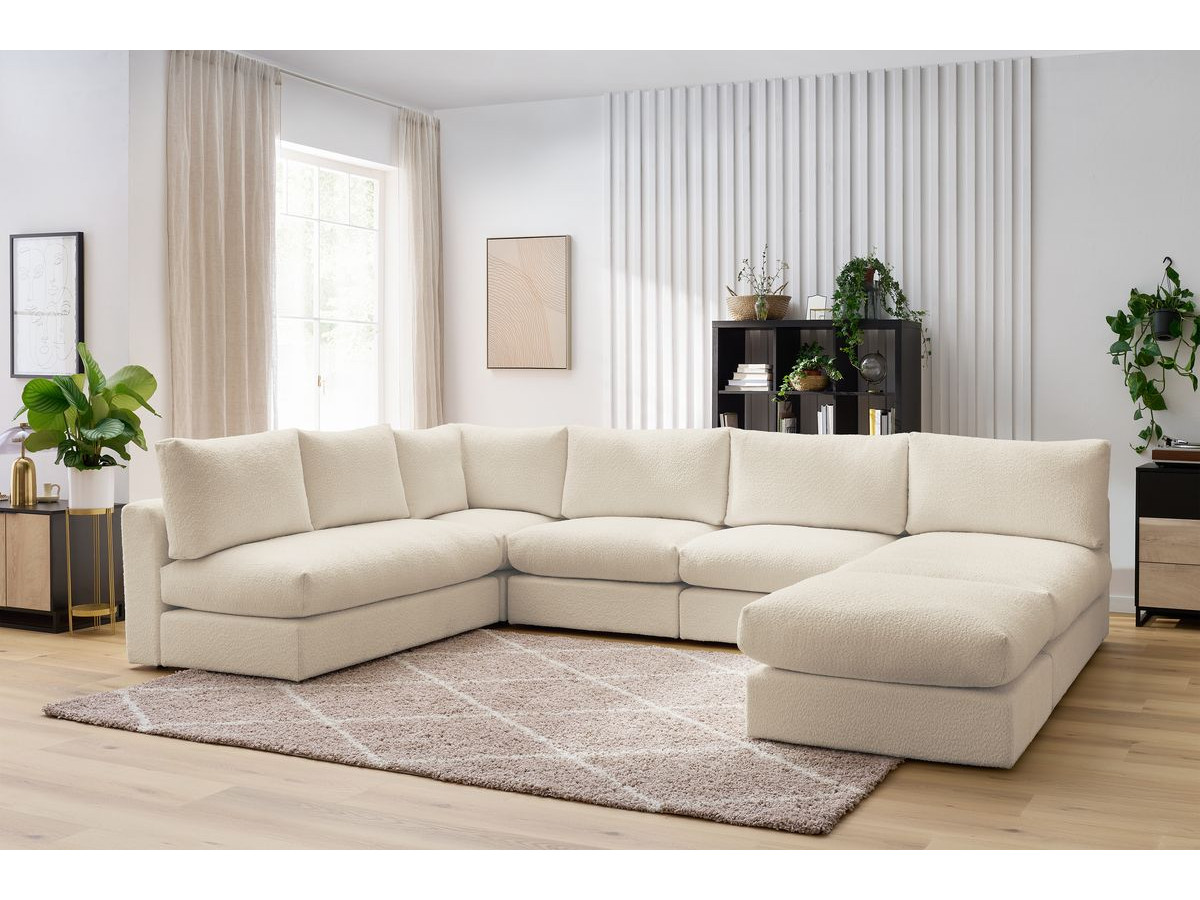 Canapé d'angle modulable PARIS bouclette beige — vue 5