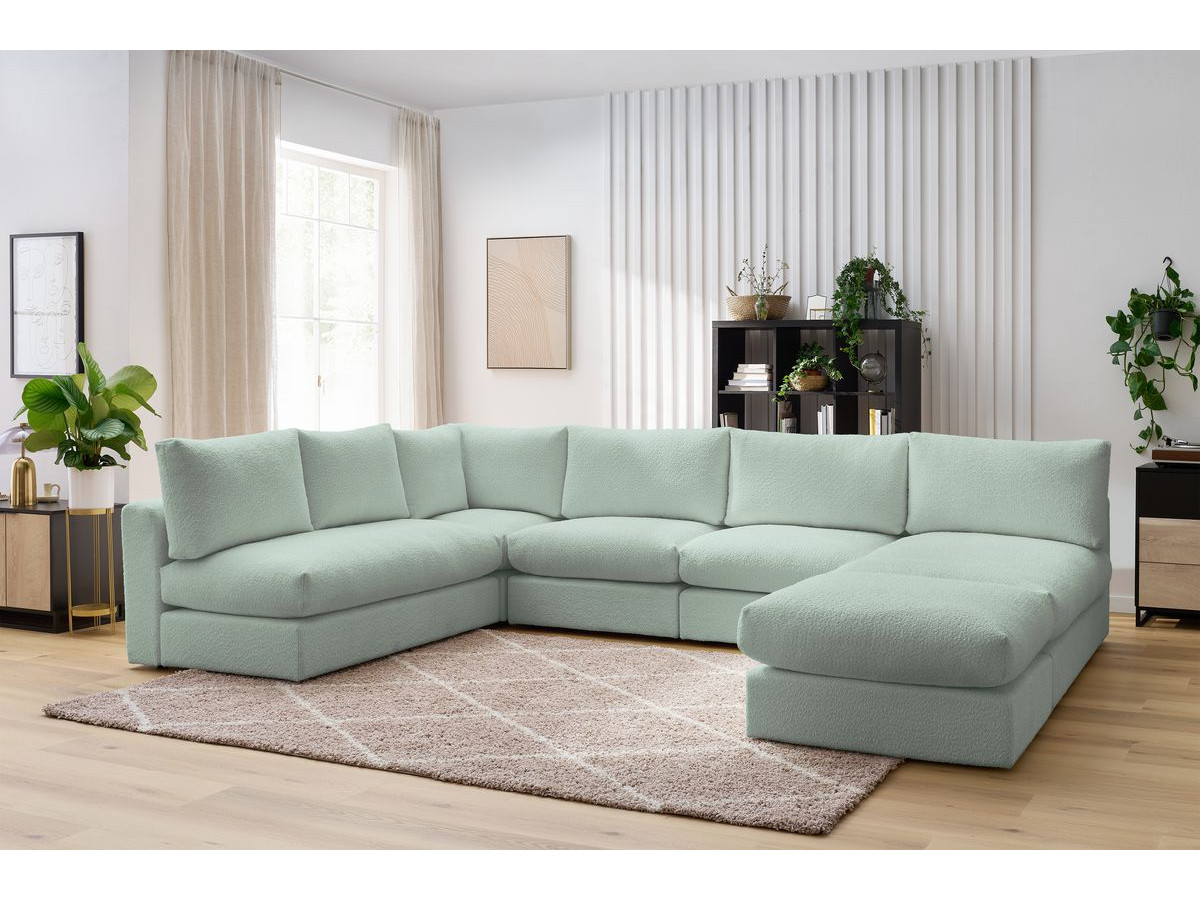 Canapé d'angle modulable PARIS bouclette vert — vue 5