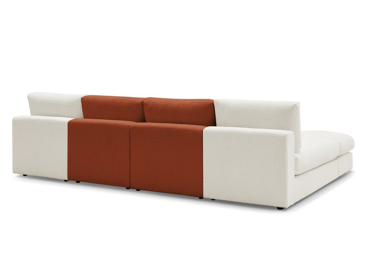 PARIS vaste panoramabank 100% modulaire badstof met 2 fauteuils, 2 chaise longues, 1 poef