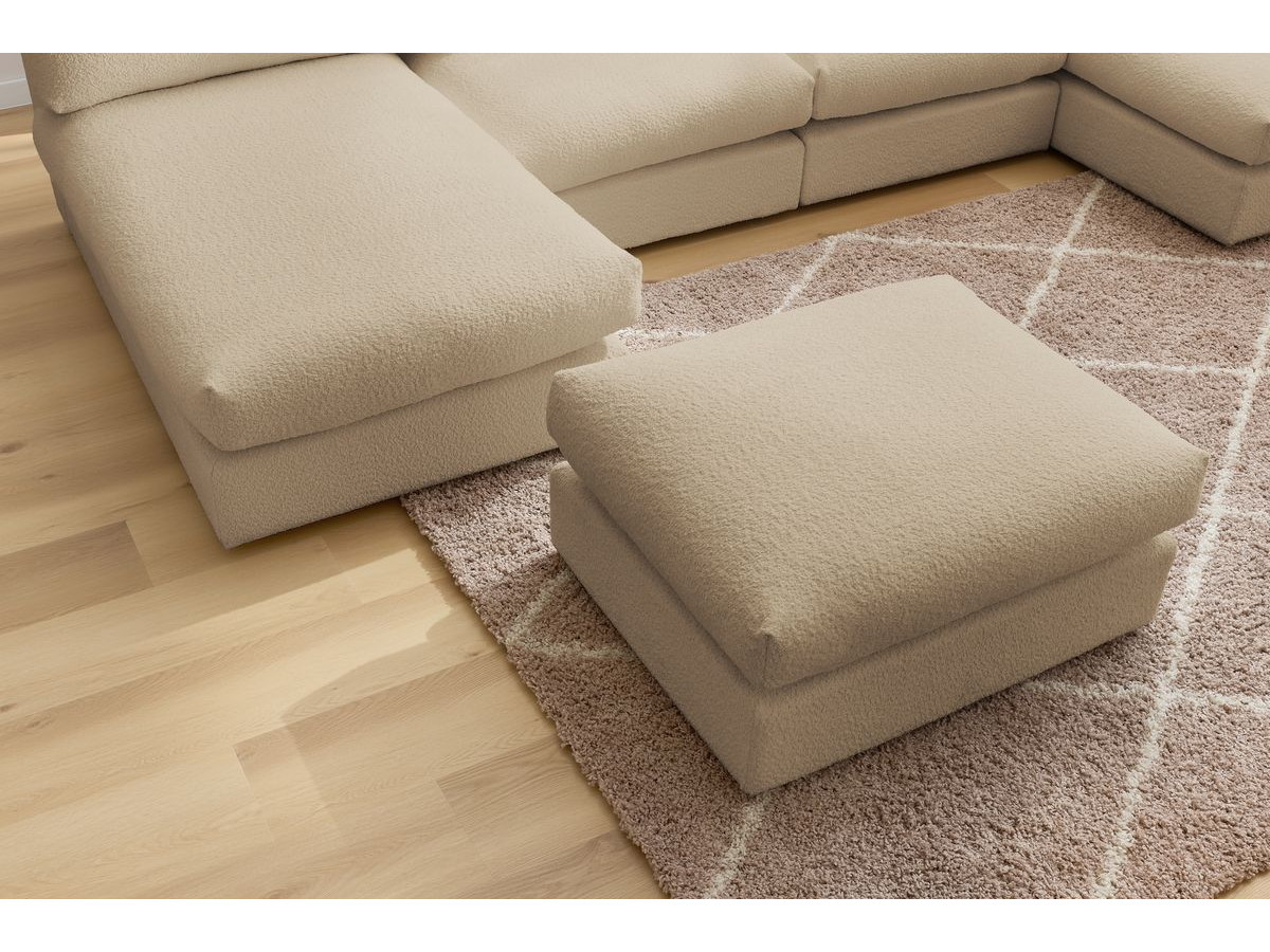 Canapé d'angle fixe EVEREST tissu chiné - Orange - Angle droit - 10 coussins